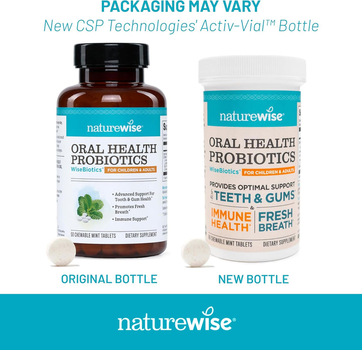 NatureWise Probióticos orales para boca, mal aliento masticables, s...