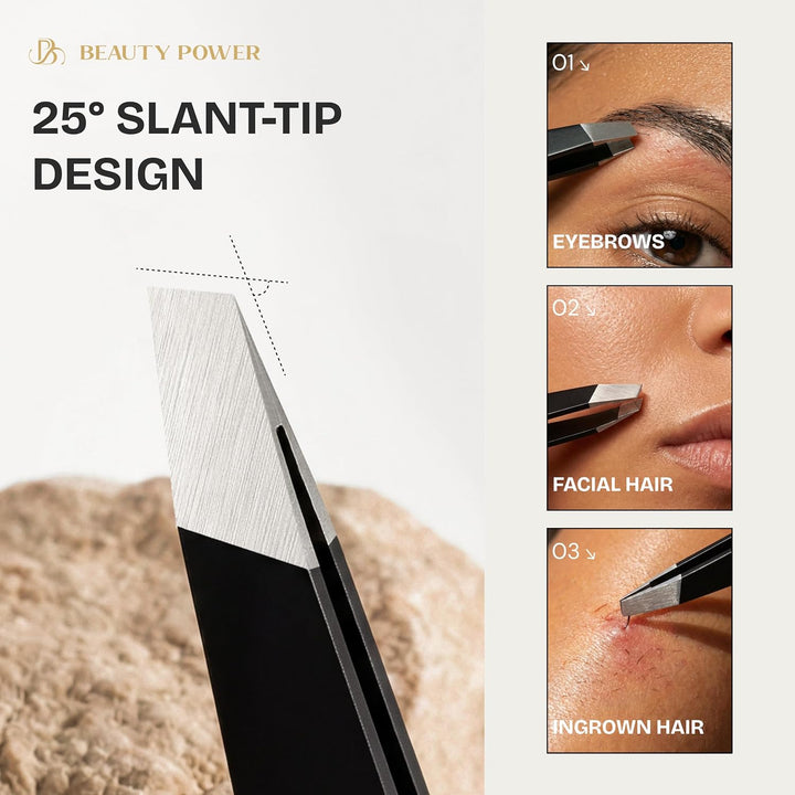 Beauty Power Pinzas Inclinadas Profesionales de Ultra-Precisión par...
