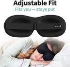 Máscara de dormir de lujo Nidra® patentado profundo sueño máscara para ojos con forma contorneada y ajustable correa cabeza, descanso, dormir en cualquier momento y lugar, Negro, 1