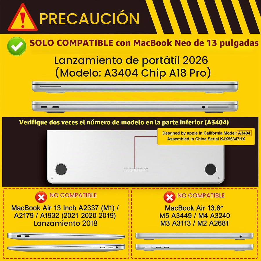 Lepeoac Funda rígida 4 en 1 para MacBook Neo 13 (A3404), cerezas y...