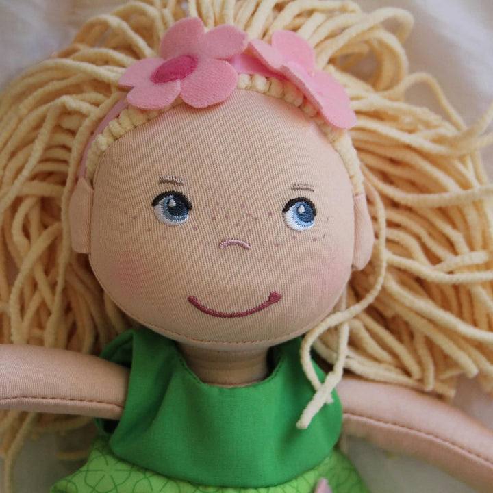 HABA Mali - Muñeca suave de 12 pulgadas con cabello rubio y ojos az...