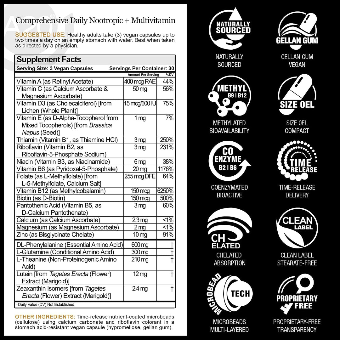 HCF A20 - Suplementos de microperlas para la salud cerebral para ad...