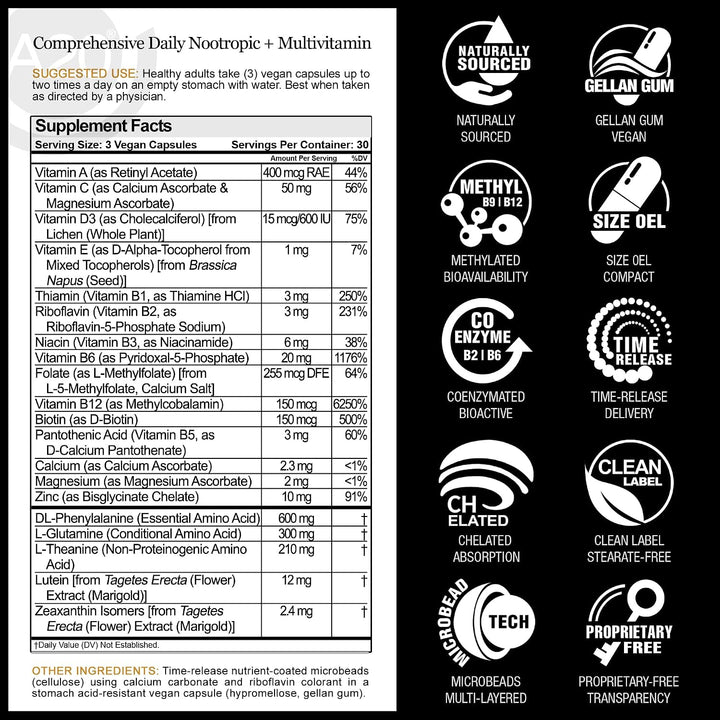 HCF A20 - Suplementos de microperlas para la salud cerebral para ad...