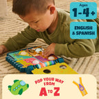 Chuckle & Roar Pop It! Book ABCs - Libro de aprendizaje interactivo iluminado con Pop it!