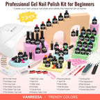 VANREESA Kit de 73 esmaltes de uñas de gel con luz UV y kit de taladro, Todo lo que necesitas