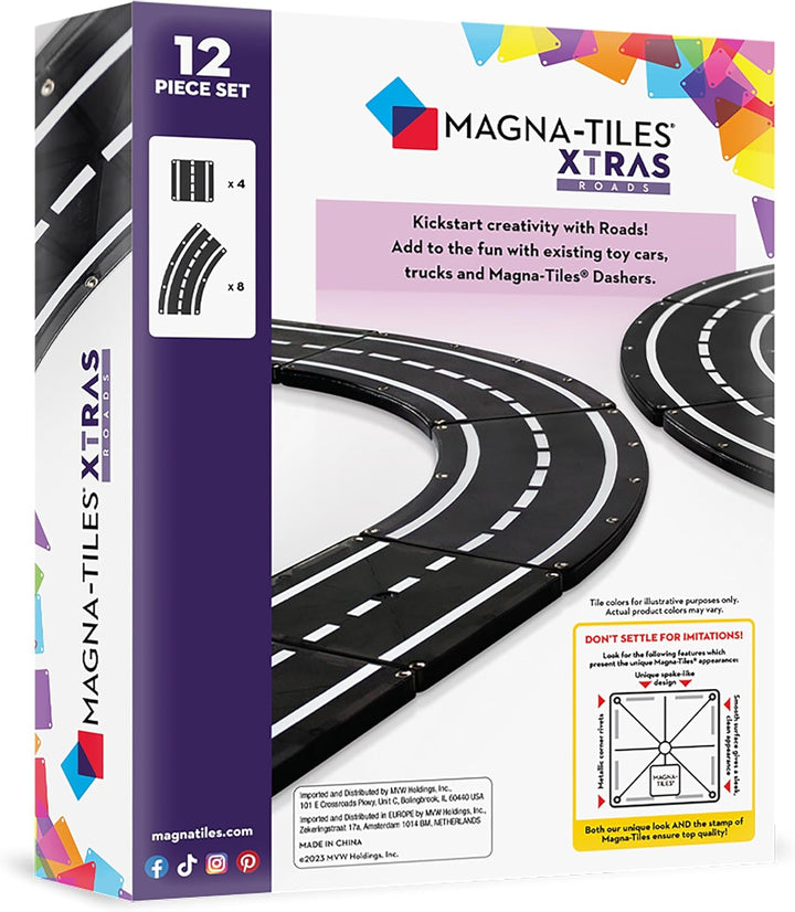 MAGNA-TILES XTRAS Juego de construcción magnética de 12