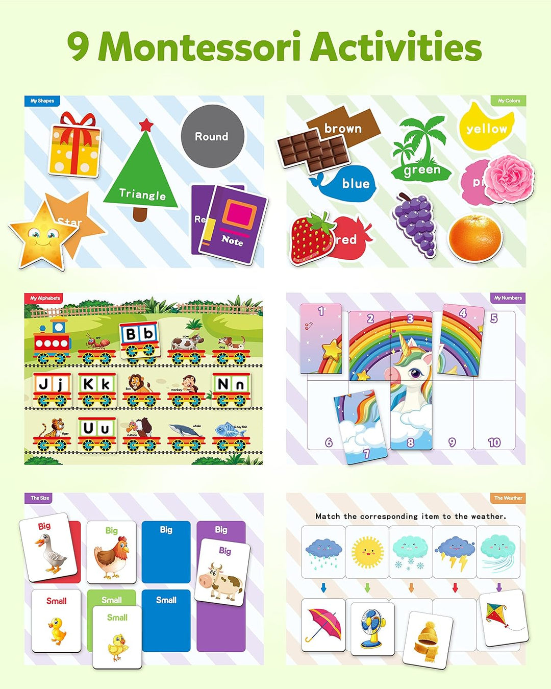 Coogam Libro de Actividades Magnético para Preescolar, 9 Pegatinas...