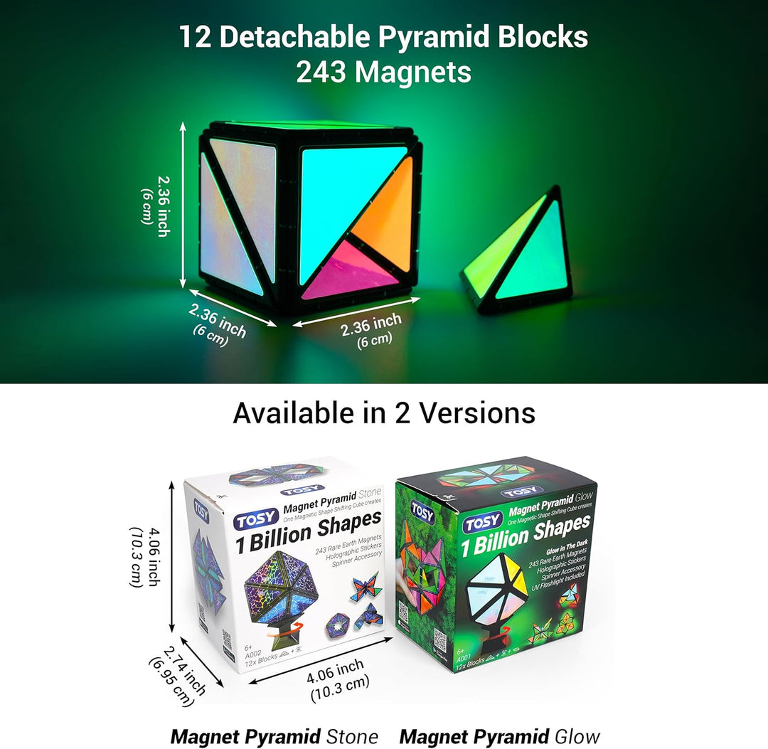 TOSY Pirámide Magnética Brillante - 1 Cubo se Transforma en 1 Billó...