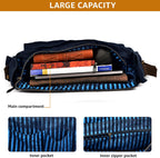 Bolsa bandolera de hombro de lona LEATHER VILLAGE para hombres y mujeres – Elegante bandolera estilo mochila para oficina, viajes y uso diario