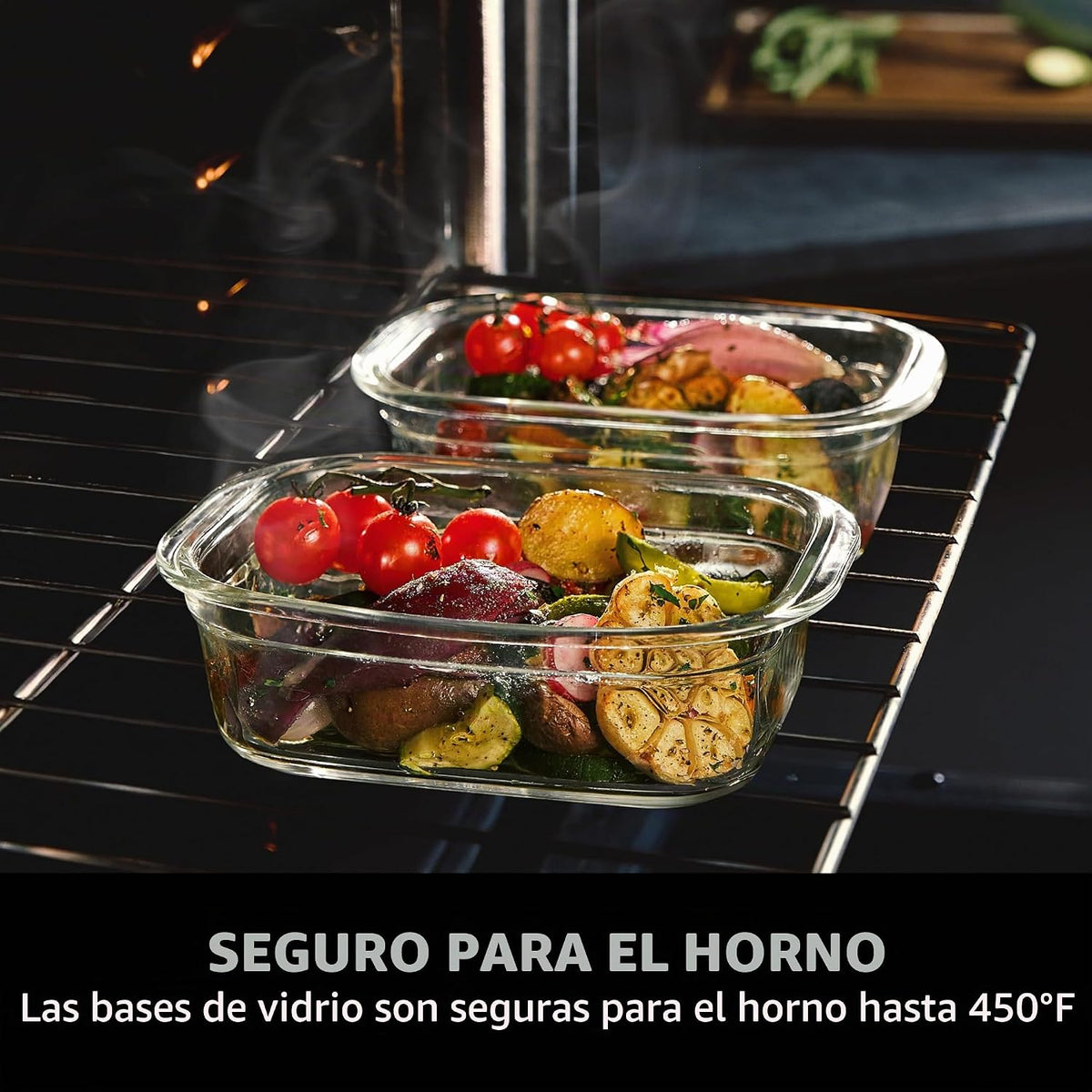 Rubbermaid Brilliance - Juego de 4 contenedores de vidrio para almacenar alimentos con tapas (8 piezas en total, 4 contenedores + 4 tapas) para almuerzo, preparación de comidas y sobras, aptos para