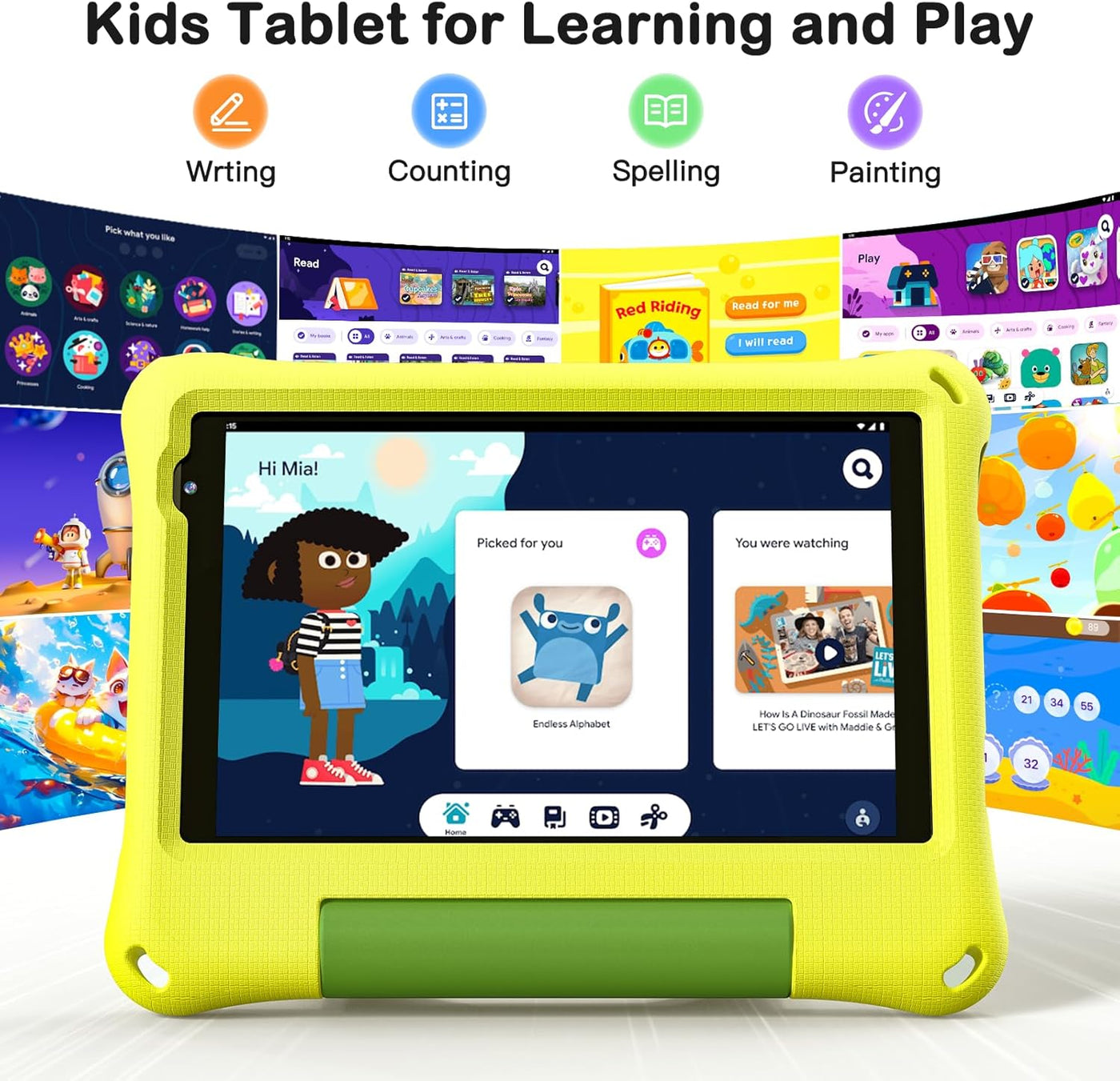 Tableta para niños de 8 pulgadas, Android 15, Octa-Core 12 GB de RA...