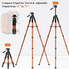 VICTIV - Trípode de 74 pulgadas para cámara y teléfono celular, trípode profesional de aluminio resistente con bolsa de transporte, compatible con cámara DSLR, SLR, iPhone, Canon, Nikon