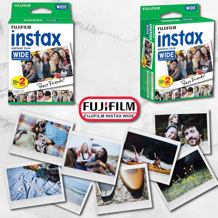 Paquete doble de película instantánea Fujifilm Wide X2 (40 hojas) +...