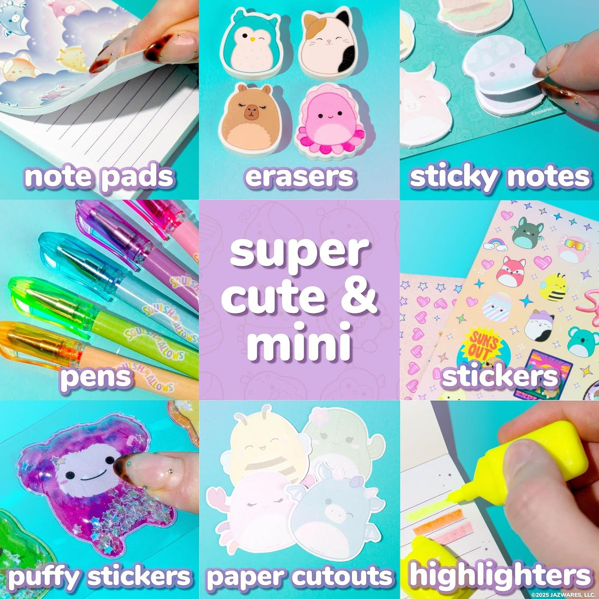 Squishmallows Original Mini Squish Squad Collection, Set de Papelería, Más de 750 Piezas