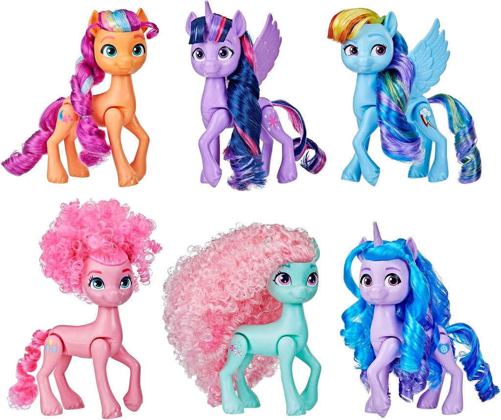 Muñecas My Little Pony Celebración del Arcoíris, Set de 6 Figuras de Poni, Muñecas de 14 cm, Juguetes para Niñas y Niños de 3 Años, Juguetes de Unicornio (Exclusivo de Amazon)