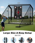 Red de práctica de golf, redes de golf resistentes de 10 x 7 pies para entrenamiento al aire libre/interior
