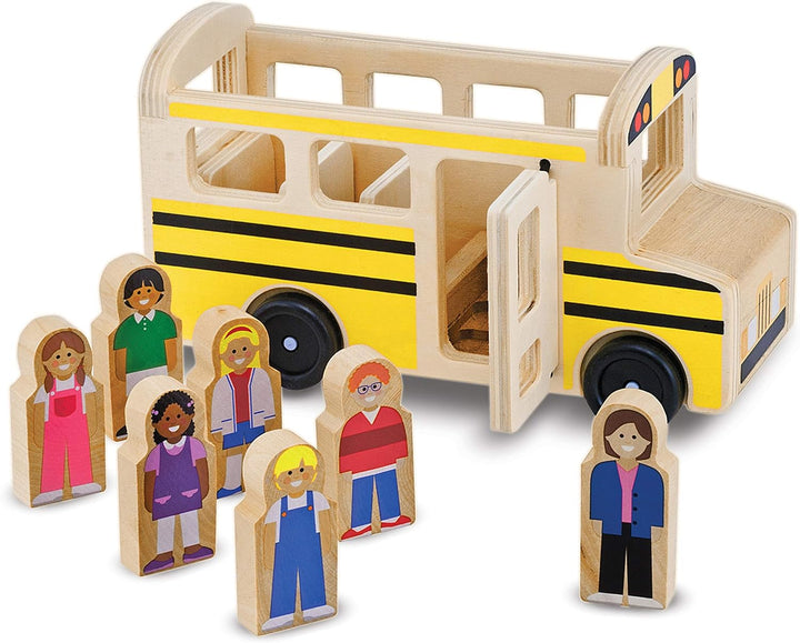 Melissa Doug Juego de madera para autobús escolar con 7