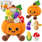 Juguetes sensoriales musicales, juguetes Montessori para bebés de 1 año de edad, frutas y verduras, 6 unidades | Juguete de peluche Montessori sensorial para jugar, juguete de aprendizaje con texturas