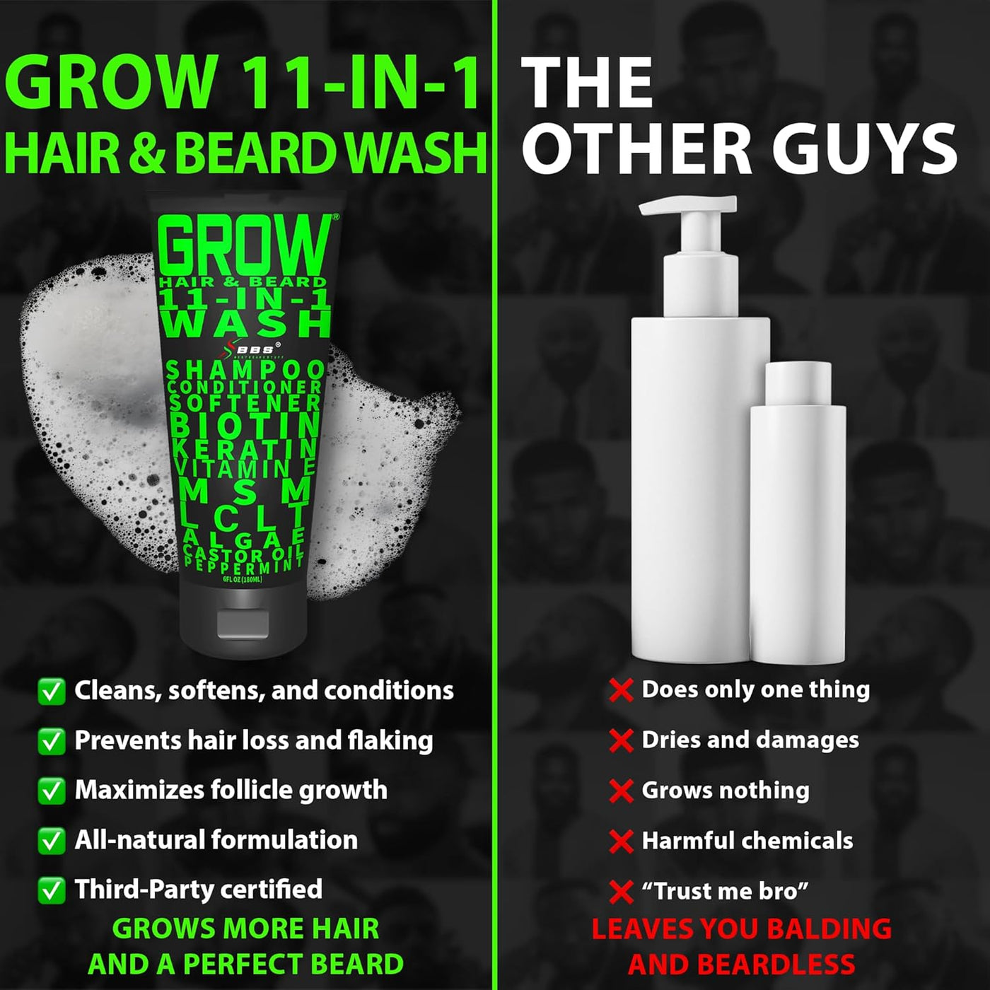 Kit de crecimiento de barba con suero de barba GROW XXL para el máx...