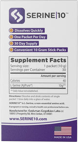 SERINE10 L-Serine Nootropics Paquetes - Apoya la salud cerebral, la...