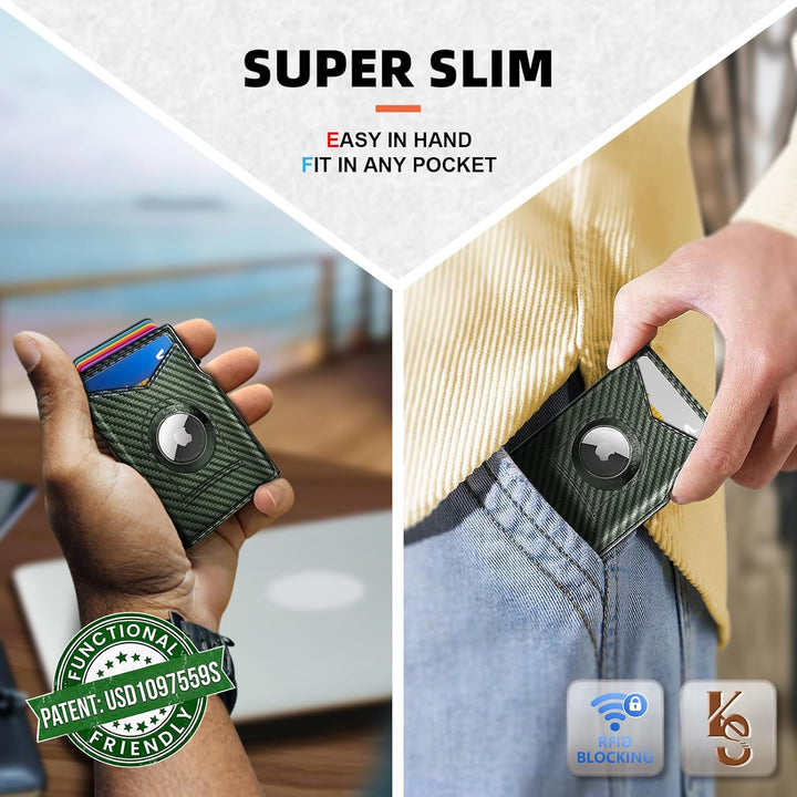KEMISANT Billetera Airtag para hombre, delgada con bolsillo frontal...