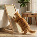XiaZ Rascador de sisal para gatos, tabla de rascar de madera de 31 pulgadas con 5 alturas ajustables, alfombrilla de sisal reemplazable y almohadilla angular para arañazos para gatos de interior