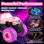 Threeking 1:16 Camión monstruo RC rosa impermeable Juguetes