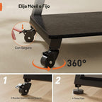 Perlegear - Soporte de TV rodante con soporte de barra de sonido para