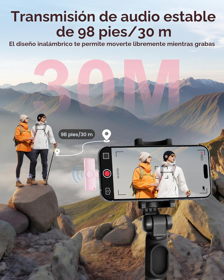 Micrófono inalámbrico para iPhone, iPad y teléfono Android, paquete...