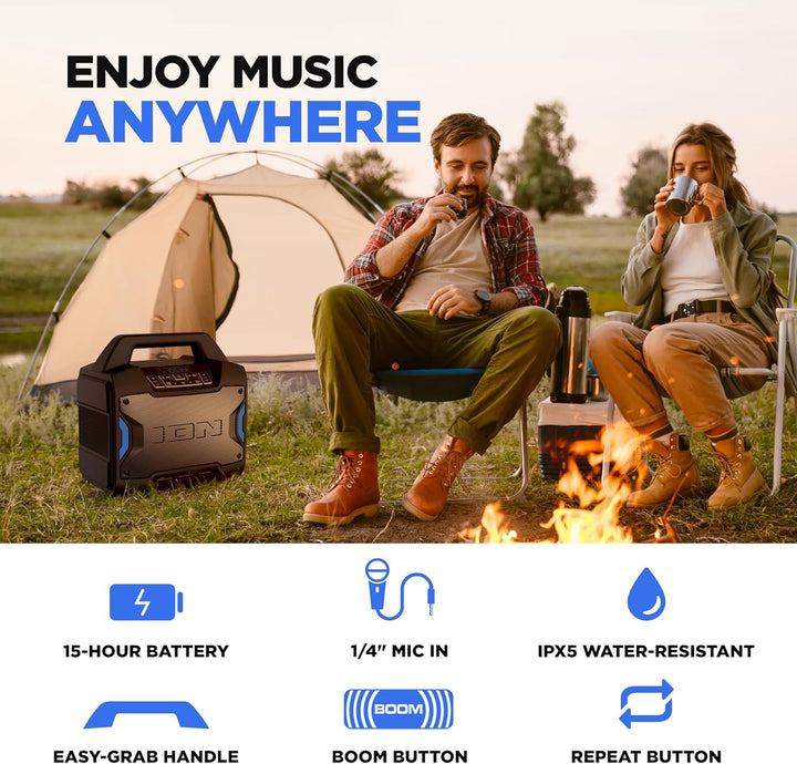 ION Tailgater Boom - Altavoz Bluetooth portátil para exteriores con...