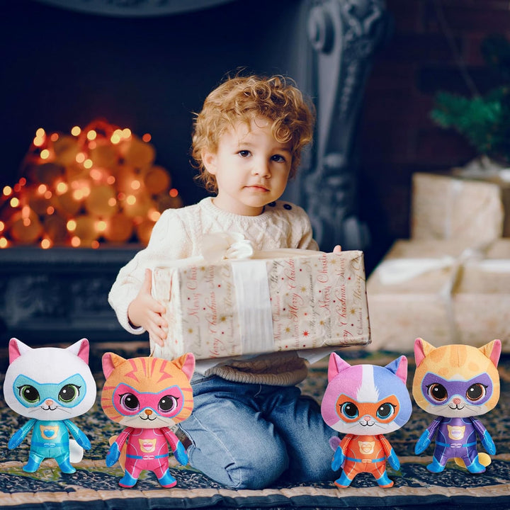 YXCTZKVX Super Cat - Juego de 4 animales de peluche suaves - Sparks...