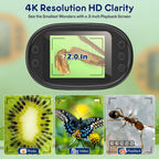 Microscopio digital infantil para ciencia: Kit STEM completo de juguete para edades 4-12