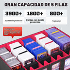 ZLCA Tarjetero/caja de almacenamiento para cartas de 5 filas con asa, caja de almacenamiento MTG