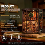 CRIOLPO Kit DIY de rincón de libros Casa en miniatura con luces LED