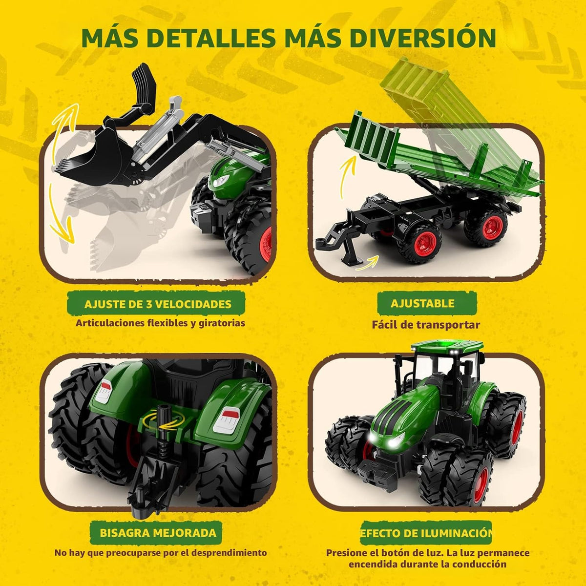 Juguete de tractor a control remoto juego de tractor RC