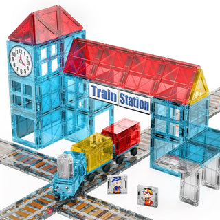 SKTMYY - Azulejos magnéticos, juguetes de tren con imanes para niño...