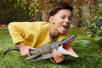 Mattel Jurassic World Rebirth Bite N Blast Mosasaurus y mini dinosaurio