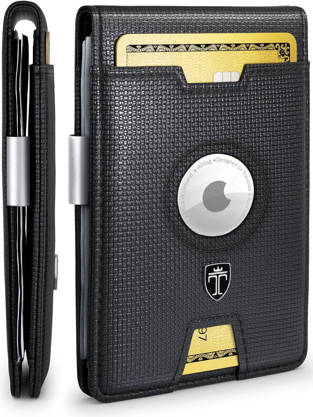 Cartera TRAVANDO AirTag* para hombres con clip para dinero, tarjete...