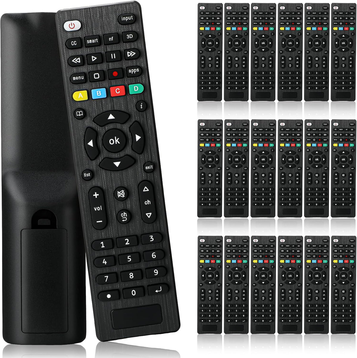 Paquete de 20 unidades de repuesto universales para TV, compatible con todos los Smart TV, LED, LCD, HDTV, serie 3D, para motel, hotel, hogar de ancianos, regular