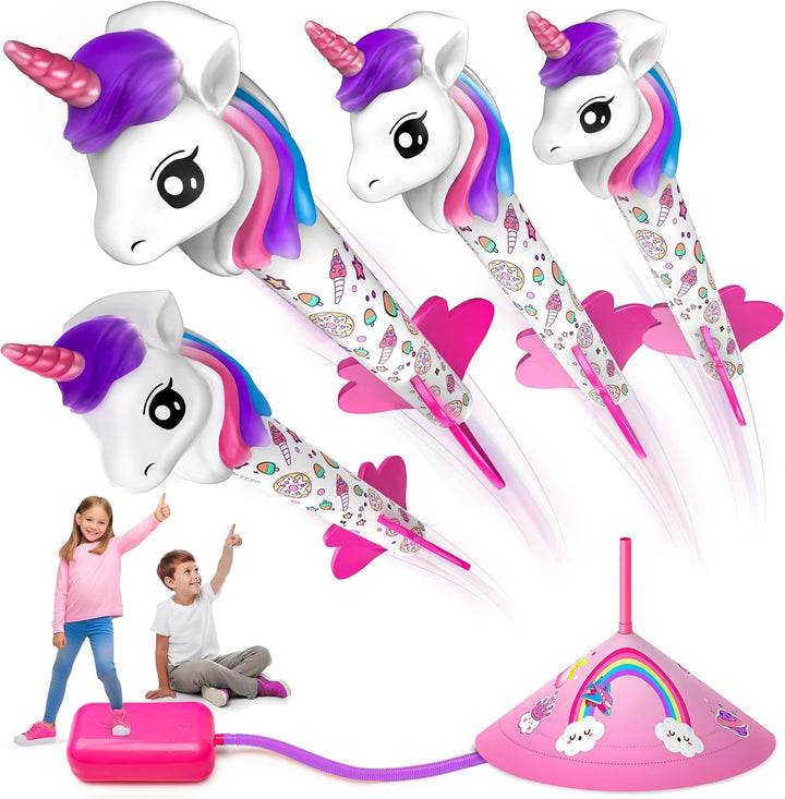 beefunni Lanzador de cohetes de unicornio para niños, 4 unicornios,...