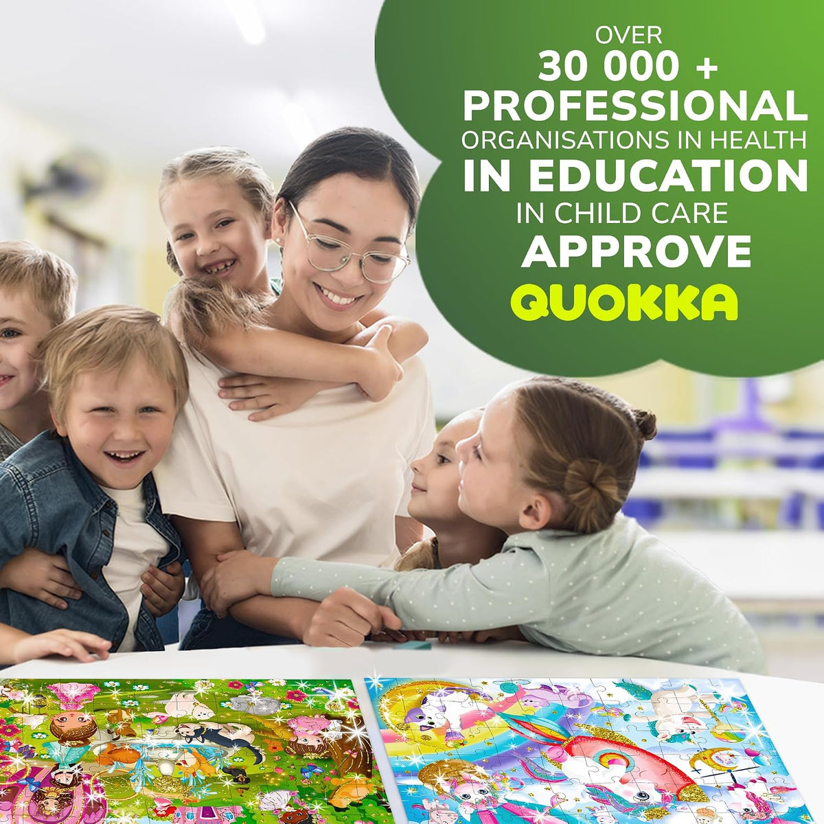 Rompecabezas de 60 piezas para niños de 3 a 5 a 4 años con purpurina para