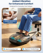 COMFIER Shiatsu - Masajeador de pies con calor, vibración, máquina de masaje de pies de compresión rodante para fascitis plantar, dolor neuropatía, regalos para ella, se adapta a tamaños de hasta 13