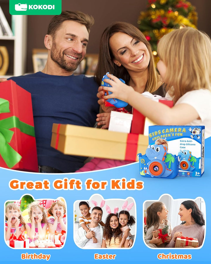 KOKODI Cámara digital de juguete para niños, regalos de cumpleaños...