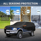 X AUTOHAUX - Funda para coche al aire libre impermeable con protección contra el sol, la lluvia, la nieve y el granizo con cremallera en el lado izquierdo 210D-PU para Ford Expedition