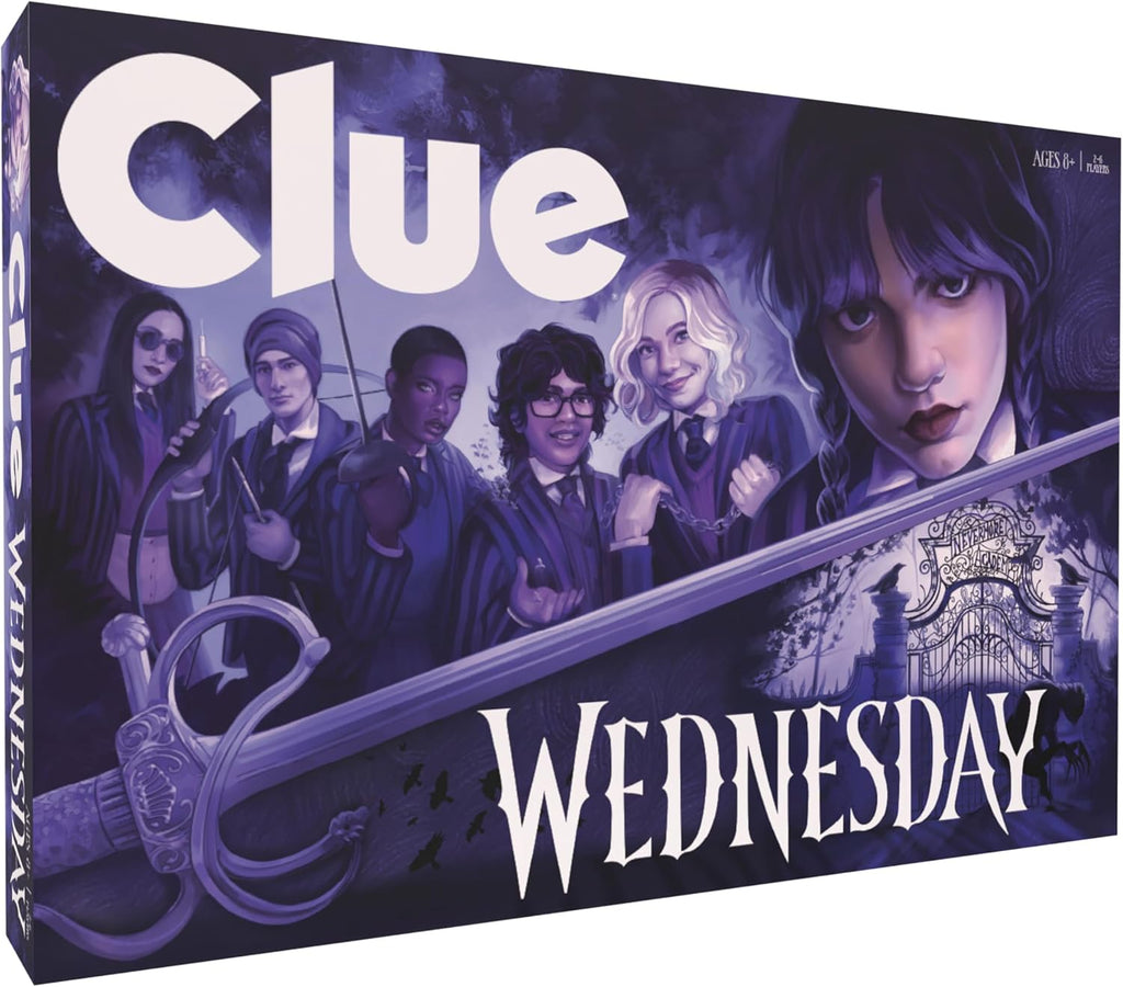 CLUE: Miércoles | Juego de mesa clásico inspirado en la serie original de Netflix | Resuelve el misterio en la Academia Nevermore con amigos y familiares | Mercancía con licencia oficial | 2-6 jugadores | A partir de 8 años