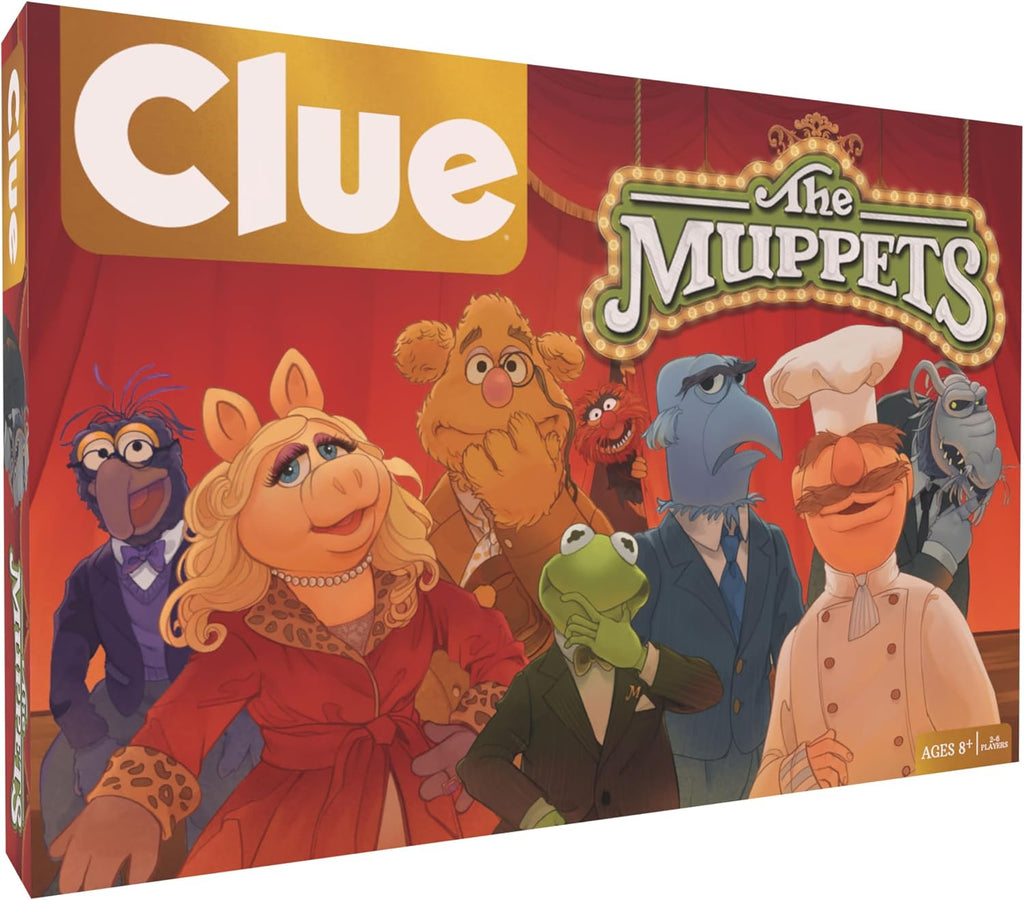 CLUE: Los Teleñecos, Juego de Mesa Clásico, Resuelve el Misterio en el Teatro de los Teleñecos con Kermit, Fozzie y Más, Descubre Quién, Dónde y Qué Arma se Usó, Merchandising Oficial de Los Teleñecos