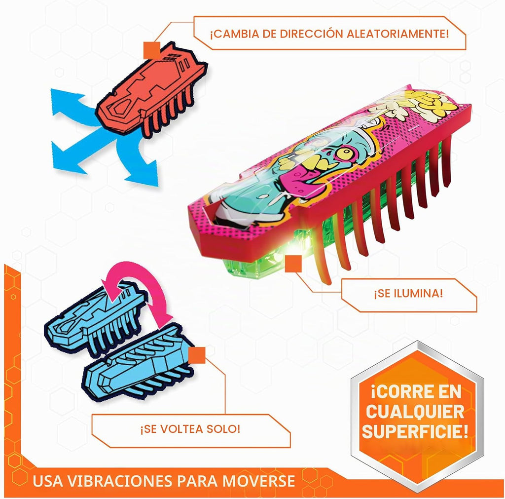 HEX BOTS Paquete de 6 nanos con 2 nanos intermitentes, juguetes sensoriales