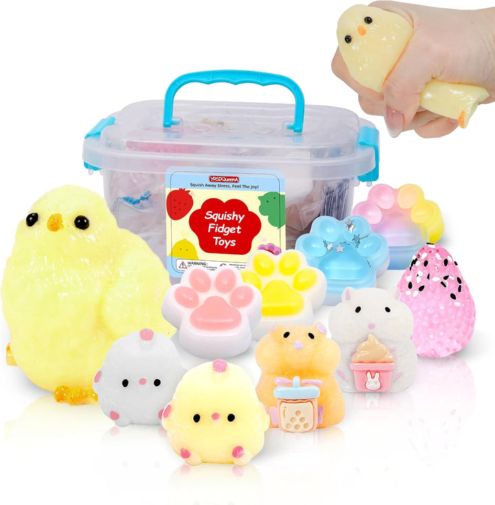 Paquete de 10 juguetes blandos Taba con caja de juguetes, juguetes...