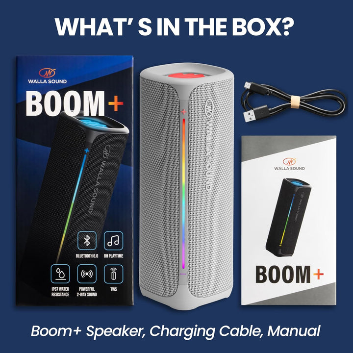 Walla Boom+ Altavoz Bluetooth portátil \u2013 Audio de alta potenci...