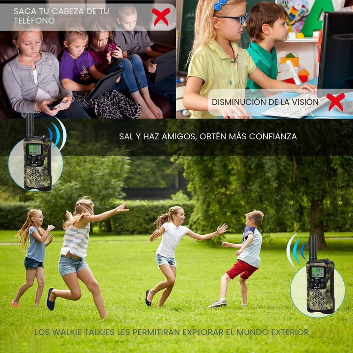 Aikmi - Walkie Talkies para niños, de 22 canales de radio, 2 vías y...